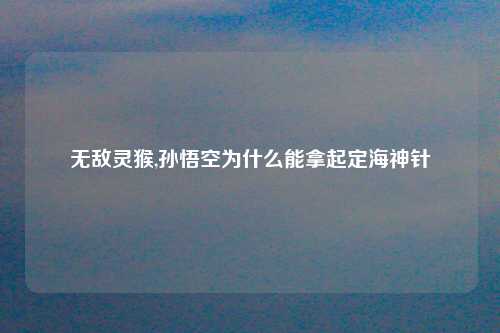 无敌灵猴,孙悟空为什么能拿起定海神针
