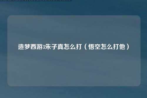 造梦西游3朱子真怎么打（悟空怎么打他）