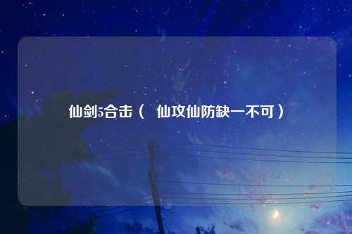 仙剑5合击（  仙攻仙防缺一不可）