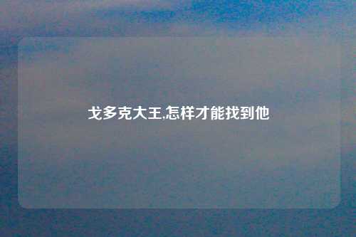 戈多克大王,怎样才能找到他