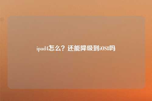 ipad4怎么？还能降级到iOS8吗