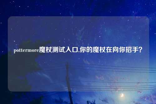 pottermore魔杖测试入口,你的魔杖在向你招手？