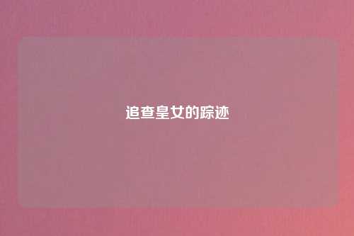 追查皇女的踪迹