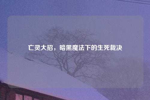 亡灵大招，暗黑魔法下的生死裁决