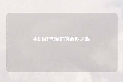 我叫MT与烧饼的奇妙之旅