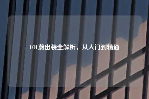 LOL蔚出装全解析，从入门到精通