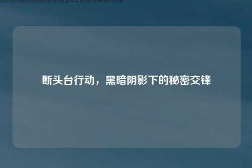 断头台行动，黑暗阴影下的秘密交锋