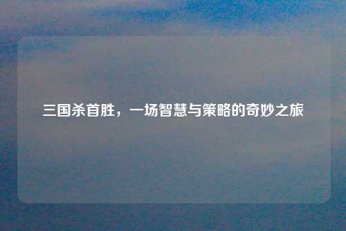 三国杀首胜，一场智慧与策略的奇妙之旅
