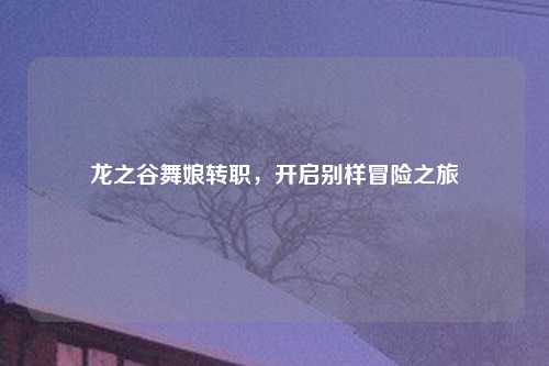 龙之谷舞娘转职，开启别样冒险之旅