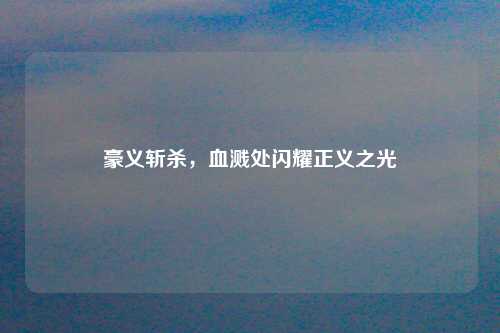 豪义斩杀，血溅处闪耀正义之光