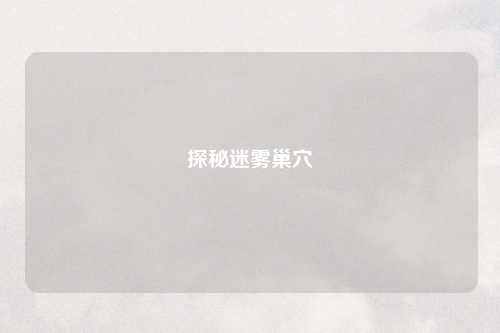 探秘迷雾巢穴