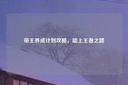 帝王养成计划攻略，踏上王者之路