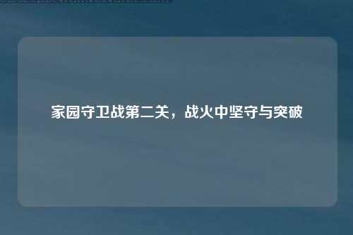 家园守卫战第二关，战火中坚守与突破