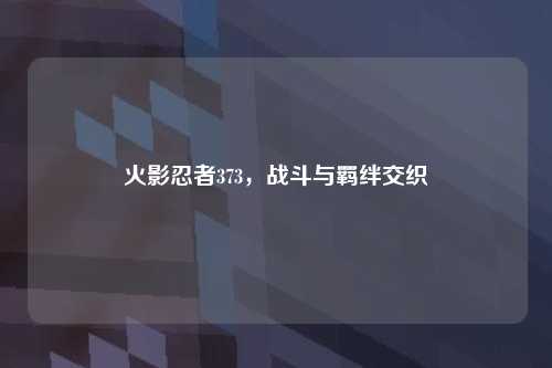 火影忍者373，战斗与羁绊交织
