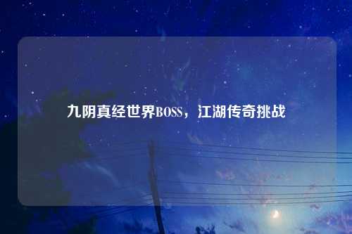 九阴真经世界BOSS，江湖传奇挑战