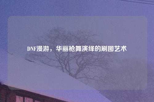 DNF漫游，华丽枪舞演绎的刷图艺术