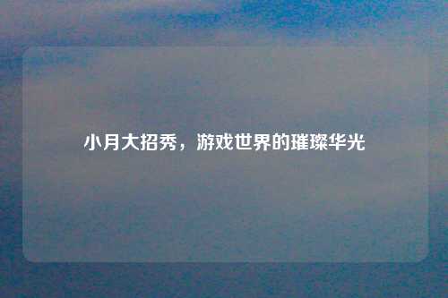 小月大招秀，游戏世界的璀璨华光