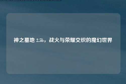 神之墓地 2.5b，战火与荣耀交织的魔幻世界