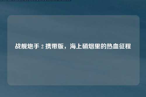 战舰炮手 2 携带版，海上硝烟里的热血征程