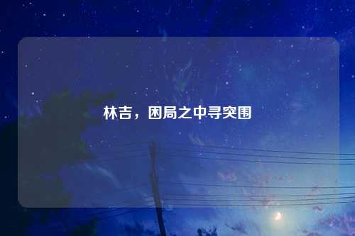 林吉，困局之中寻突围