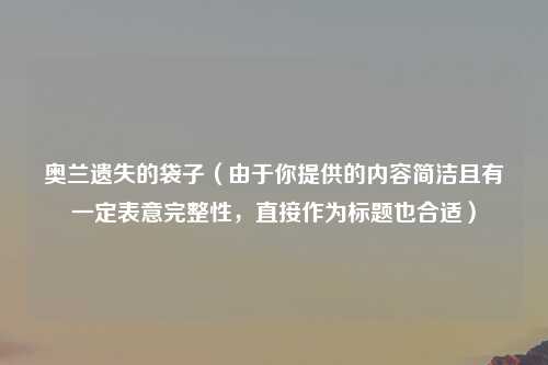 奥兰遗失的袋子（由于你提供的内容简洁且有一定表意完整性，直接作为标题也合适）