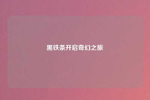黑铁条开启奇幻之旅