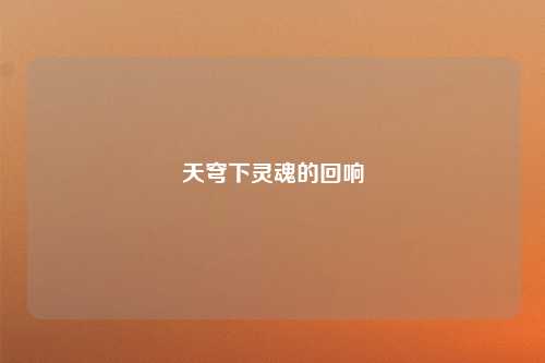 天穹下灵魂的回响