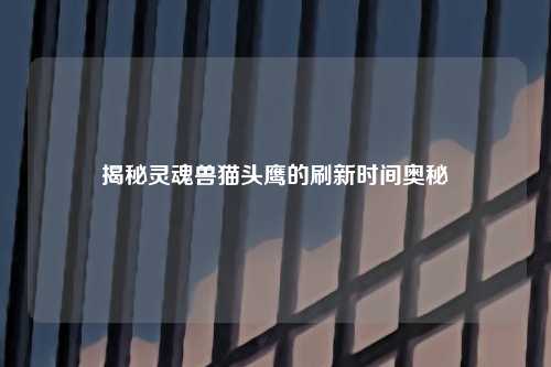 揭秘灵魂兽猫头鹰的刷新时间奥秘