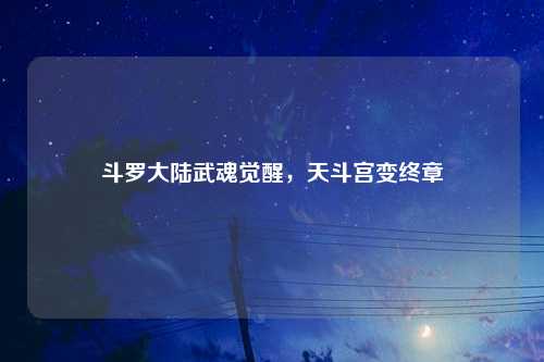 斗罗大陆武魂觉醒，天斗宫变终章