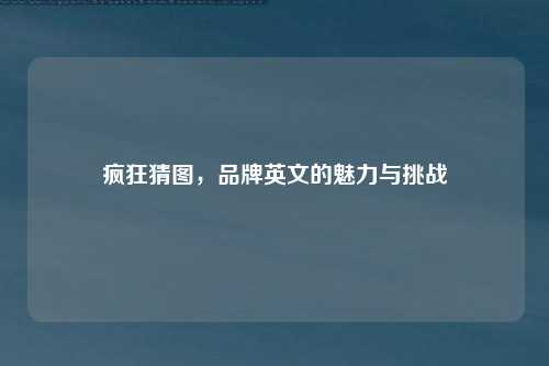疯狂猜图,品牌英文的魅力与挑战