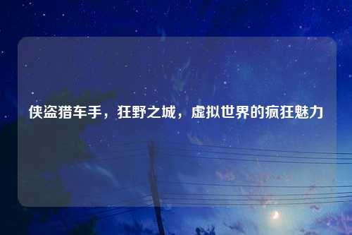 侠盗猎车手，狂野之城，虚拟世界的疯狂魅力