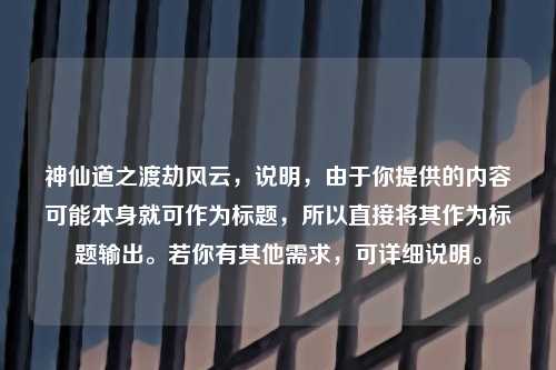 神仙道之渡劫风云,说明,由于你提供的内容可能本身就可作为标题,所以直接将其作为标题输出。若你有其他需求,可详细说明。