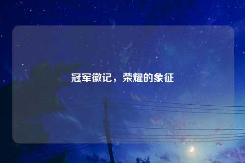 冠军徽记,荣耀的象征