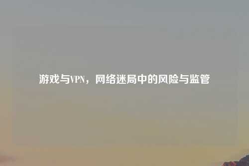 游戏与VPN，网络迷局中的风险与监管