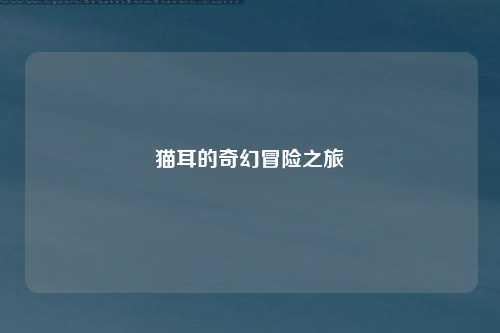 猫耳的奇幻冒险之旅