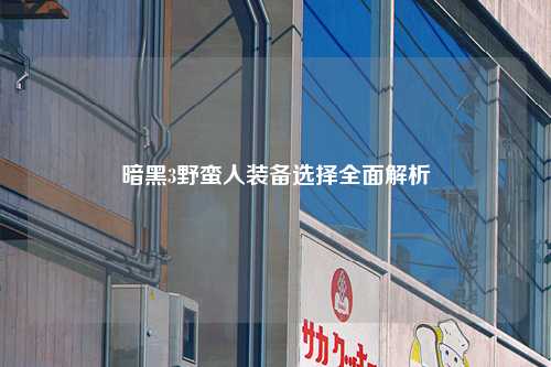 暗黑3野蛮人装备选择全面解析