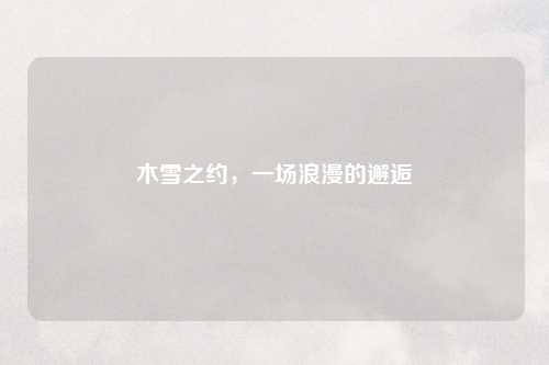 木雪之约，一场浪漫的邂逅