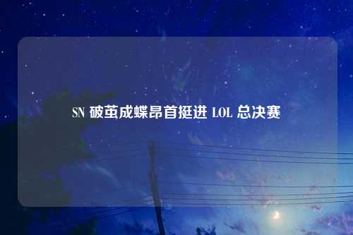 SN 破茧成蝶昂首挺进 LOL 总决赛