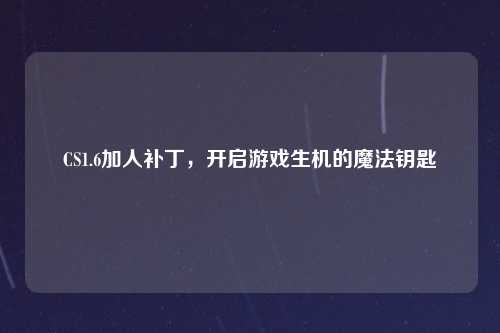 CS1.6加人补丁，开启游戏生机的魔法钥匙
