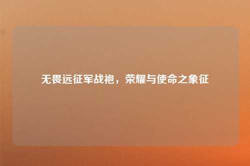 无畏远征军战袍,荣耀与使命之象征