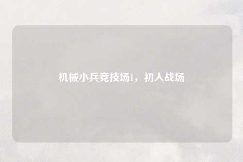机械小兵竞技场1，初入战场