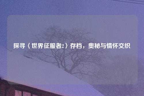 探寻〈世界征服者2〉存档，奥秘与情怀交织