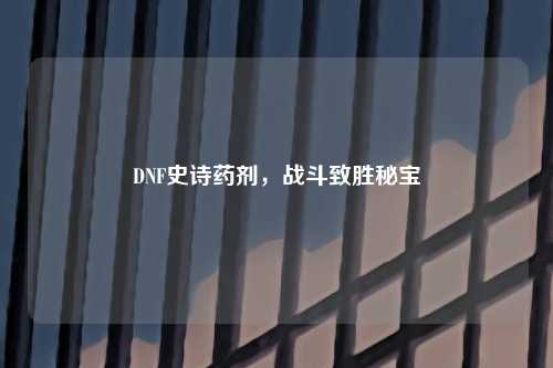 DNF史诗药剂，战斗致胜秘宝