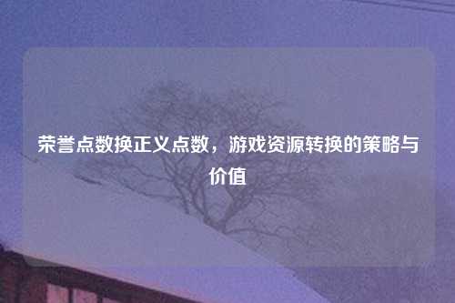 荣誉点数换正义点数，游戏资源转换的策略与价值