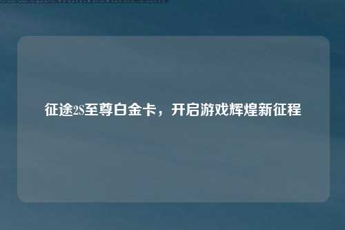 征途2S至尊白金卡,开启游戏辉煌新征程