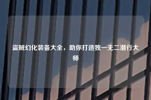 盗贼幻化装备大全，助你打造独一无二潜行大师