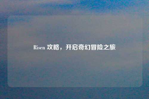 Risen 攻略，开启奇幻冒险之旅
