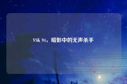 VSK 94，暗影中的无声杀手