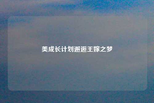 美成长计划邂逅王嫁之梦